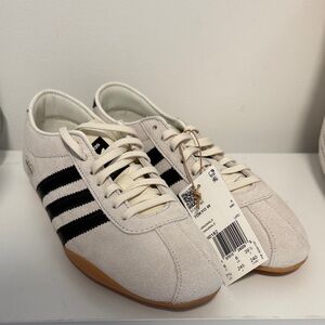 adidas Tokyo W Suede Sneaker - Cream with Black Stripes